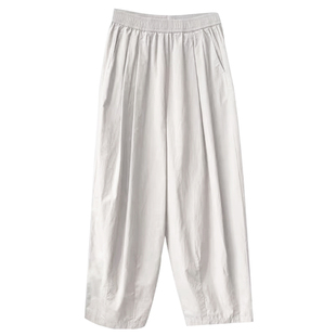 白色萝卜裤女夏季大码小个子灯笼直筒阔腿胖mm显瘦九分云朵气球裤