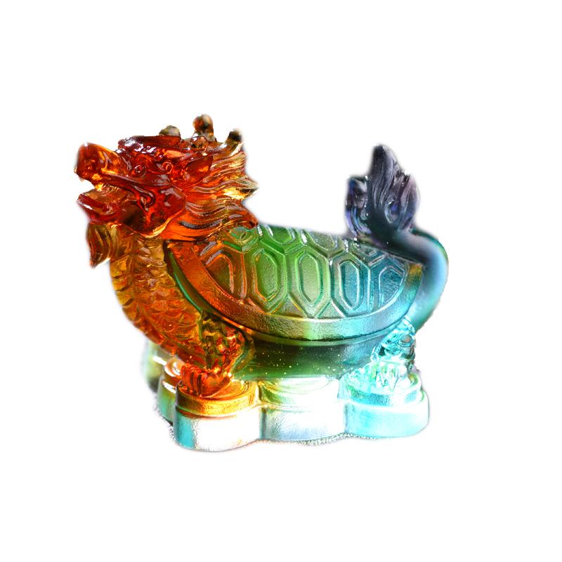 台湾古法琉璃龙龟摆件