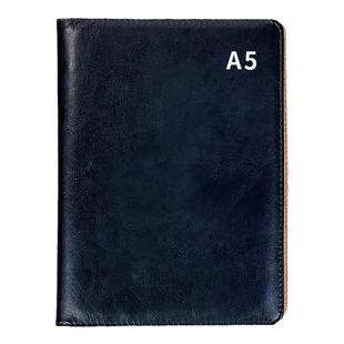 2024新款A5活页本手抄本商务办公会议记录本皮质硬壳教师公务员工作记事本B5可拆卸笔记本定制单位名称LOGO