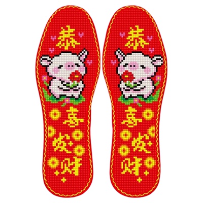 特价带花边七层棉布十字绣鞋垫