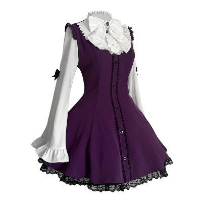 氛围元气【魔女契约】蕾服量产系【长袖】蕾丝喇叭袖日系哥特冷感