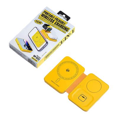 WEKOME便携式折叠三合一无线充带美颜镜可充手机通用可充手表耳机无线充适合苹果安卓华为三星oppo通用磁吸充