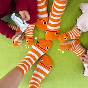 花园鳗袜子早教亲子地板袜秋冬防滑隔凉鞋 袜儿童可爱搞怪中筒袜子