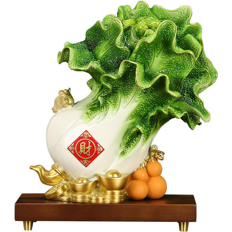吉善缘《福禄百财》铜白菜摆件