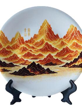 家有金山陶瓷装饰盘子桌面摆件