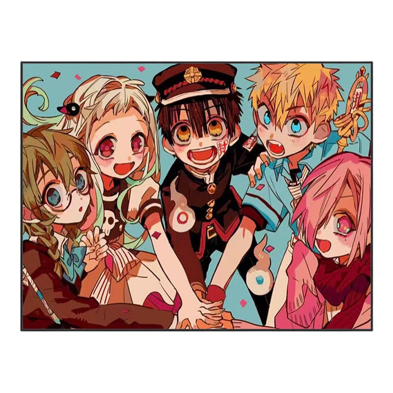 地缚少年花子君数字油画填色diy成人手工涂色画爆款卡通装饰挂画
