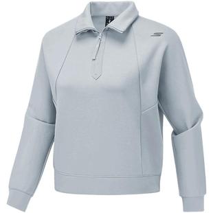 斯凯奇立领卫衣2026春季男女半拉链上衣空气层舒适休闲运动套头衫