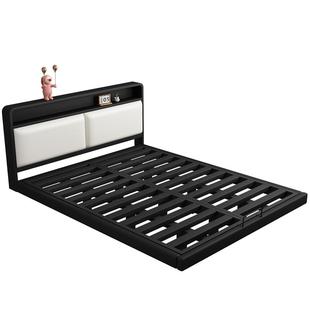 悬浮床铁艺床现代简约家用榻榻米无床头排骨床加粗加厚铁架悬空床