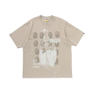 BAPE男装25年秋冬鲨星人猿人字母印花短袖T恤343101P