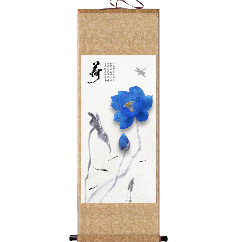 禅意家和万事兴桃花小鸟山水画