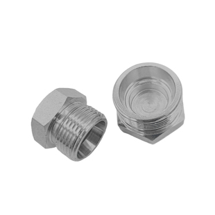 液压高压油管接头外丝堵头堵丝H型24度锥卡套式油塞碳钢4C/4D碳钢