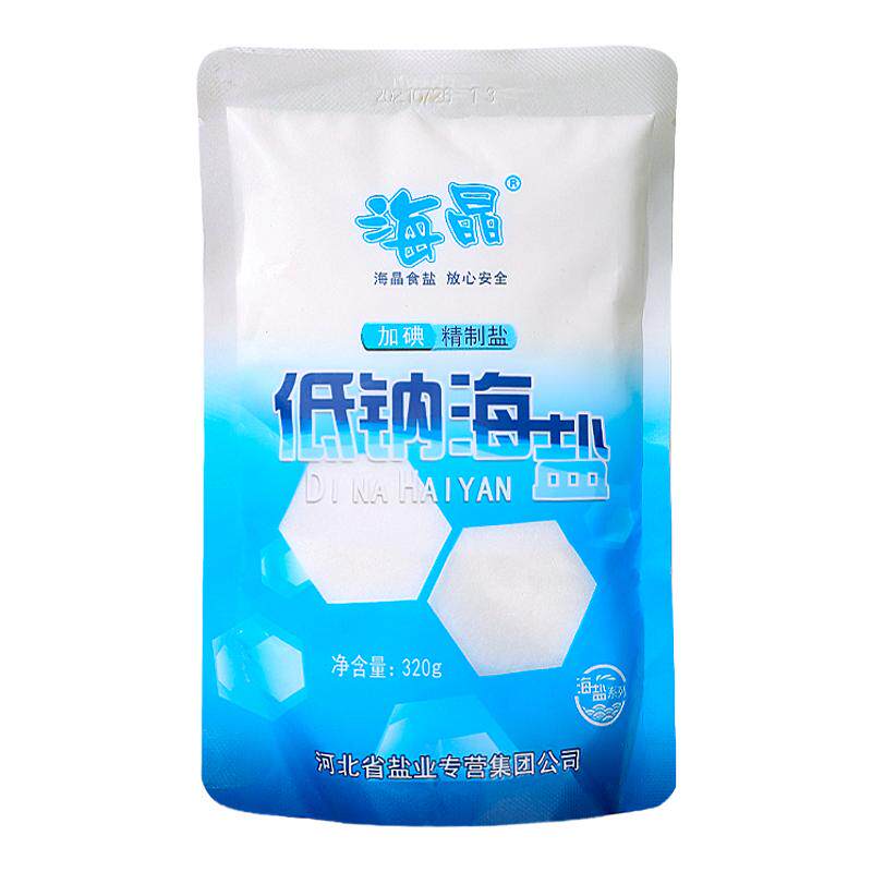 海晶低钠海盐加碘320克*7袋