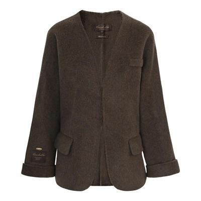 短款双面呢羊毛大衣松弛无扣款