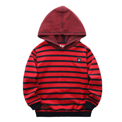 男童连帽条纹卫衣春秋款儿童纯棉打底衫长袖上衣