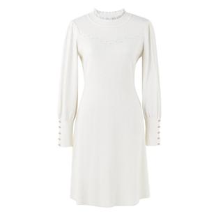 秋水伊人甜美气质半高领毛衫连衣裙2026春季新款女内搭长袖针织裙