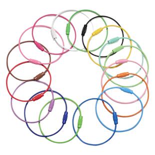 创意彩色烤漆钥匙扣DIY装饰配件手工挂件扣旋转螺丝钢丝绳钥匙扣