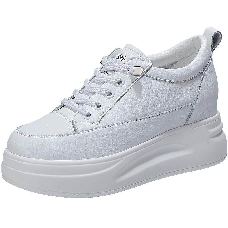 内增高女鞋软底小白鞋女2026新款春季厚底8CM小个子不累脚松糕鞋