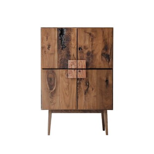 野径生活 结疤狩四门柜开门玄关柜餐边柜现代实木侘寂储物中式