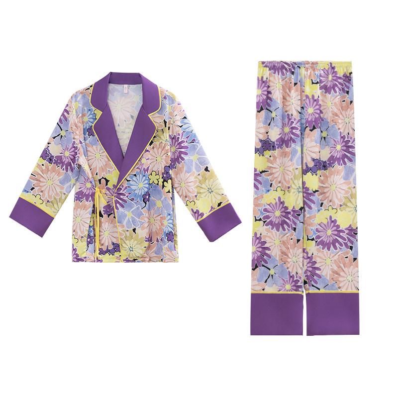 达芬奇密码女士仿丝绸亲肤家居服