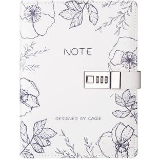 CAGIE/卡杰a5活页密码本带锁日记本创意文艺多功能笔记本子韩国小清新大学生简约计划本少女心加厚记事本定制