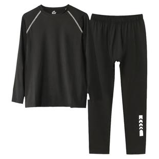 胖男童紧身衣训练服中大童长袖跑步健身服篮球足球比赛服运动套装