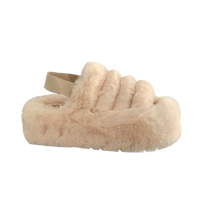 高级感厚底毛毛拖鞋女