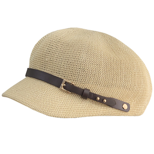 夏季八角帽子女款遮阳防晒时尚潮流鸭舌帽草编透气2025新款画家帽