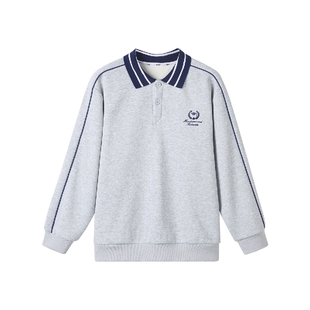 【新派学院风卫衣】小猪托尼男童加绒Polo衫翻领加厚青少年上衣冬