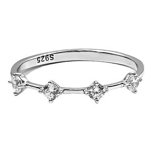 星光点点花朵轻奢925银戒指镶嵌火彩高碳钻INS气质百搭小众叠戴女