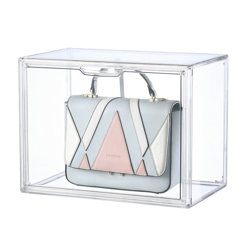 透明可叠放防尘家用包包盒高收纳展示透明小批量手收纳柜办桌上