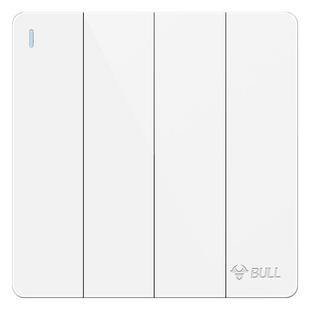 公牛插座旗舰开关插座四开开关四开单控墙壁大面板电灯家用G12白