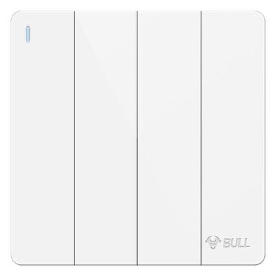 公牛插座旗舰开关四开单控墙壁白