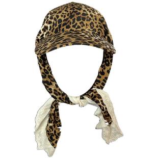 GD权志龙酷盖辣妹风豹纹头巾帽女欧美复古嘻哈街舞三角巾鸭舌帽