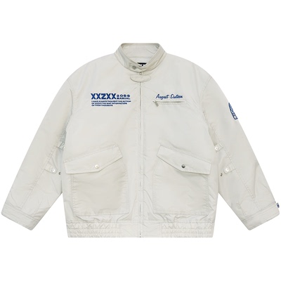 XXZXX撞色立领夹棉外套男女