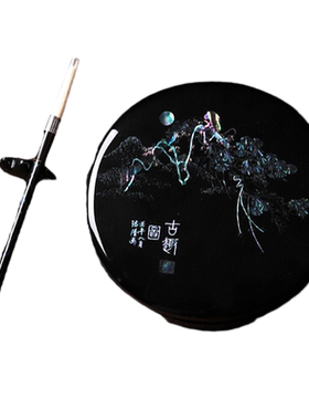 漆器扬州砚台漆花新中式