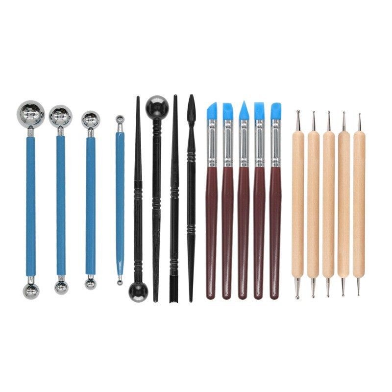 组合跨境陶艺套装61件套刮片木质亚克力坯刀丸硅胶双头刀修棒木棒