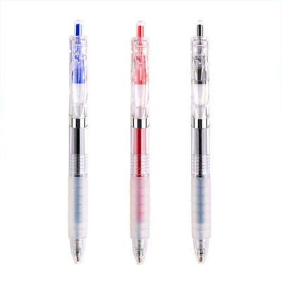 点石指间温柔软握胶中性笔0108速干子弹头0.5黑红蓝考试用按动笔