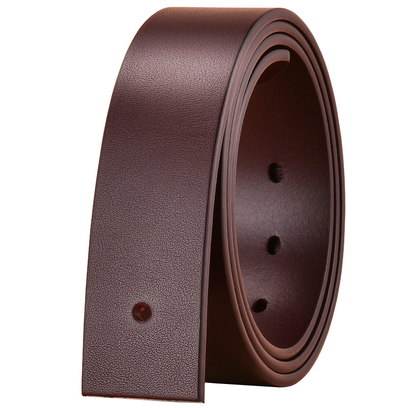 无头纯牛皮男士皮带真皮不带头打孔替换裤腰带单层针扣眼不要扣头