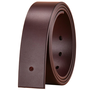 无头纯牛皮男士皮带真皮不带头打孔替换裤腰带单层针扣眼不要扣头