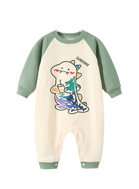 卡通保暖宝宝爬服婴儿睡衣连体衣