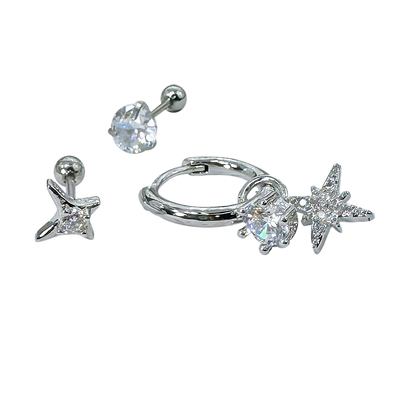 【全店买四免一】四芒星甜酷耳钉