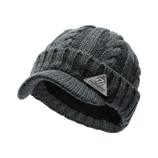 路瓦冬天羊毛加绒护头保暖针织棒球帽短檐户外中老年编织毛线防寒