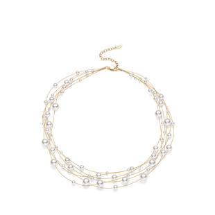 【官方正品】iKiCo满天星多层珍珠项链夸张颈链法式新娘婚礼女