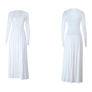 instunning御姐蕾丝拼接v领长袖连衣裙女2025新款高级感包臀裙子