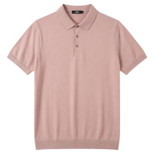 AntonNeal纯色亚麻棉polo衫2026夏季新款男士短袖t恤桑蚕丝上衣