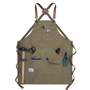 园艺师牛仔工作围裙定制印字木工手艺匠人男士防水厚帆布耐磨围腰