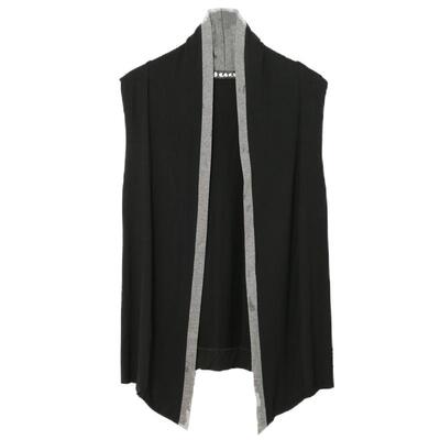 潮流无扣外搭白色开衫坎肩背心