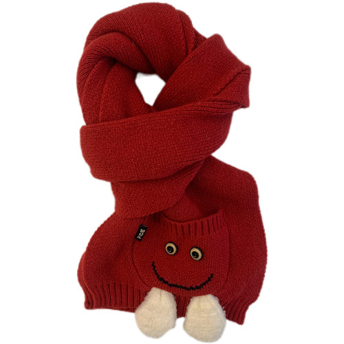 圣诞新年红色围巾帽子女冬季2025新款高级感保暖防寒可爱百搭礼物