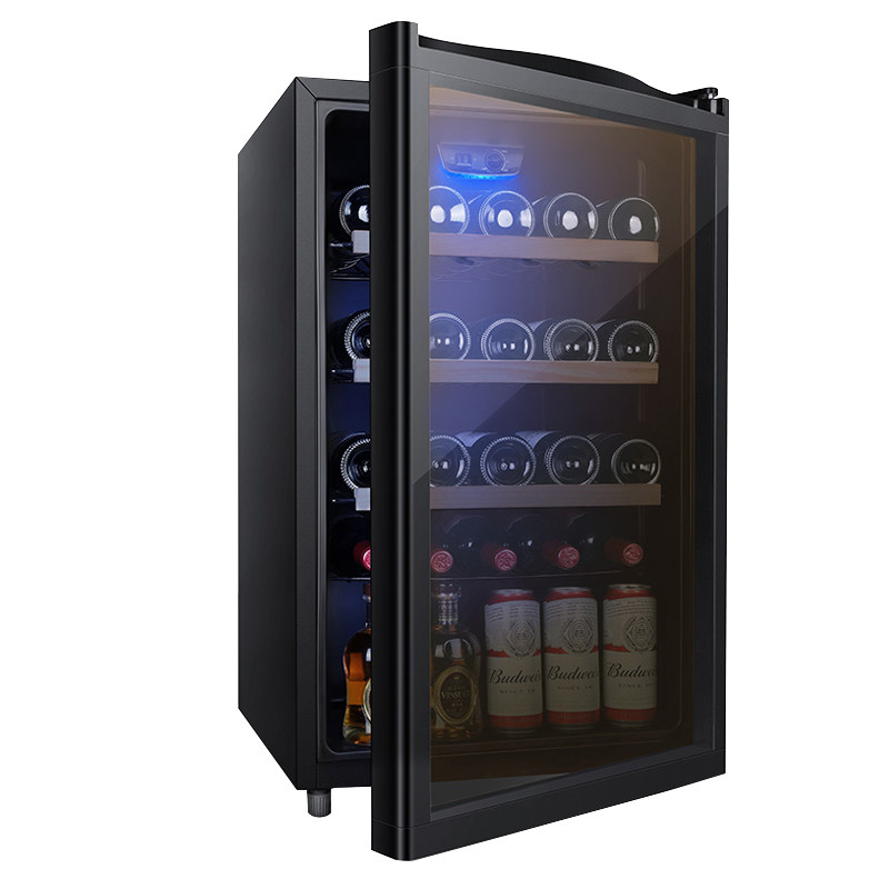 奥克斯冰吧116L透明玻璃单门冰箱小型家用展示留样茶叶冷藏保鲜柜