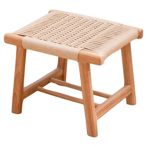 35cm藤编矮凳小凳子茶几凳矮茶凳实木换鞋凳门口穿鞋凳儿童编织凳